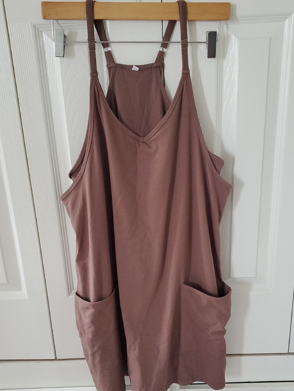 Sleeveless Pocket Tank Dress in Mauve Brown